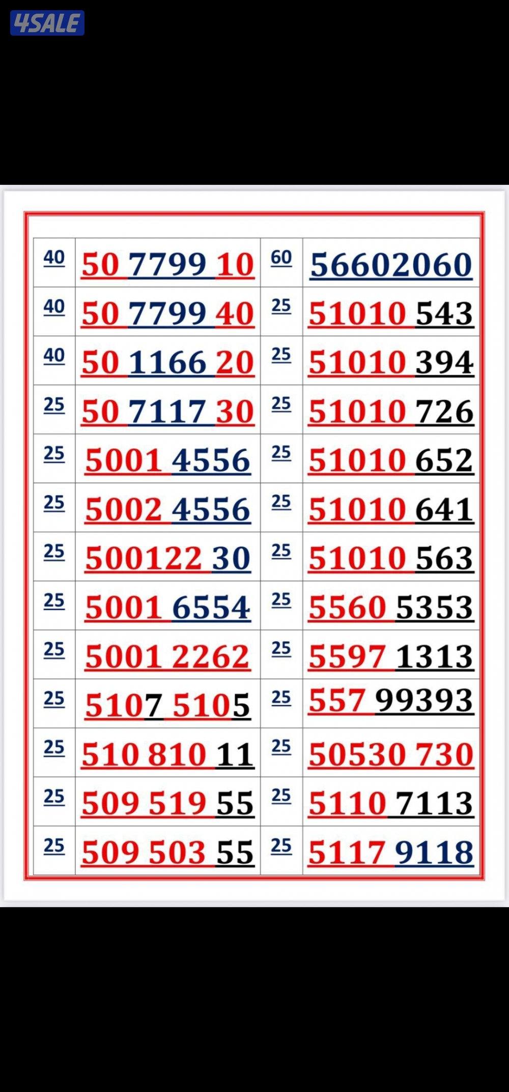 ارقام مميزه اوريدو stc6