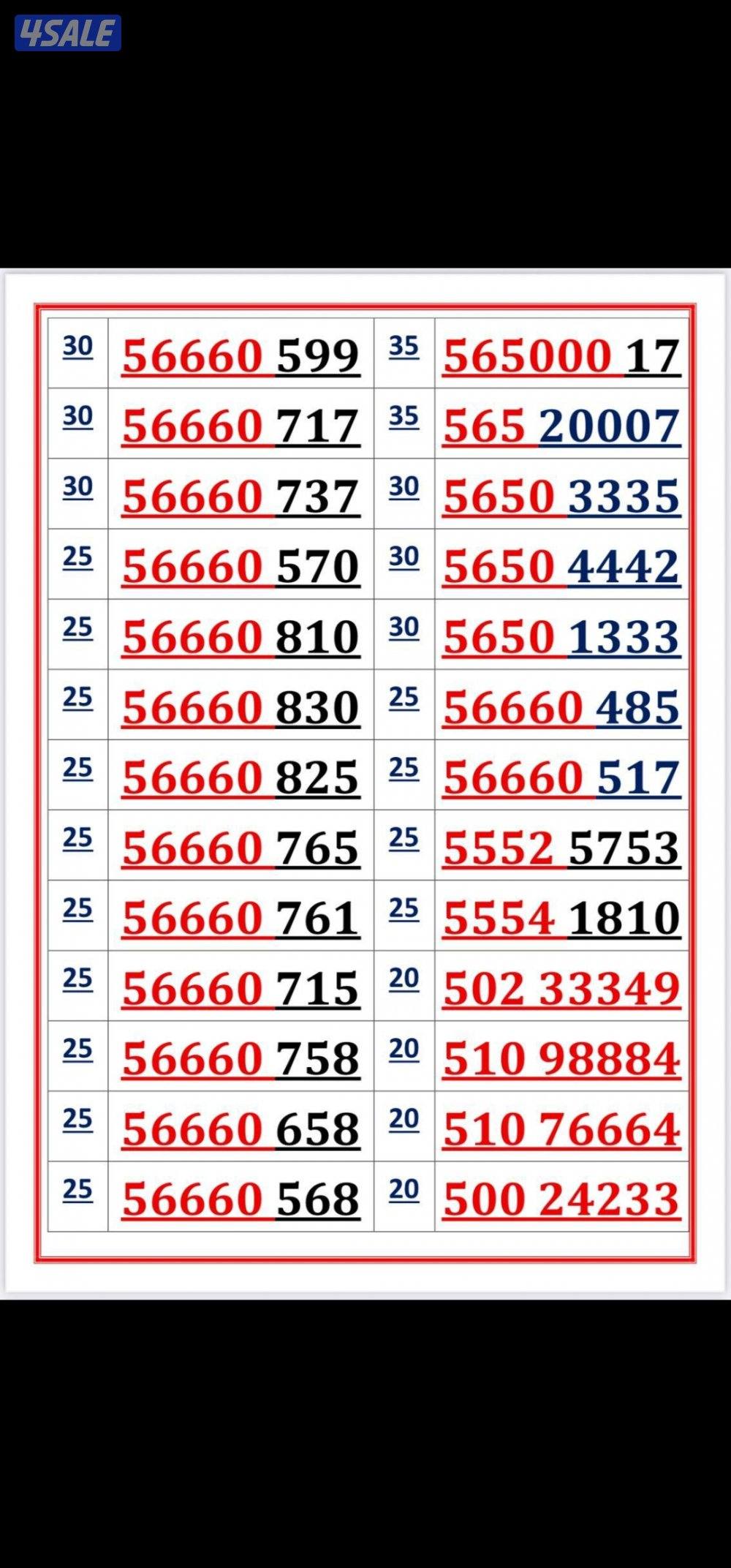 ارقام مميزه اوريدو stc10