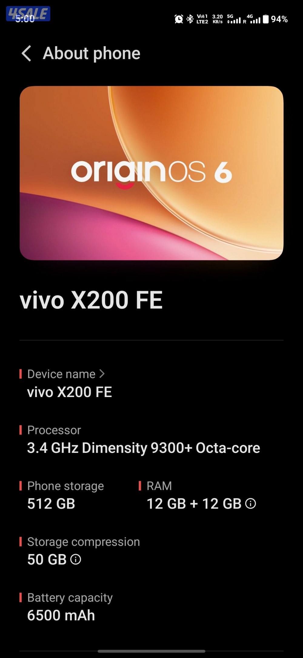 Vivo X200 FE ( Sale or Exchange )3