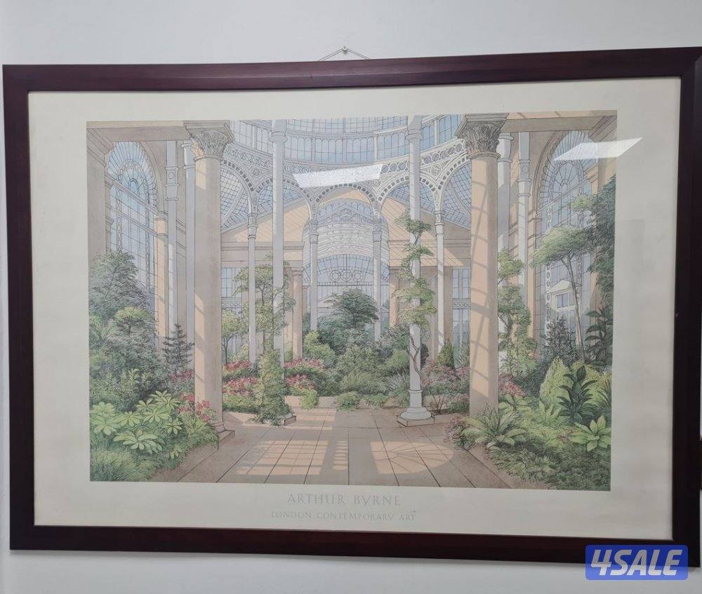 لوحة فنية معمارية بإطار خشبي فاخر0