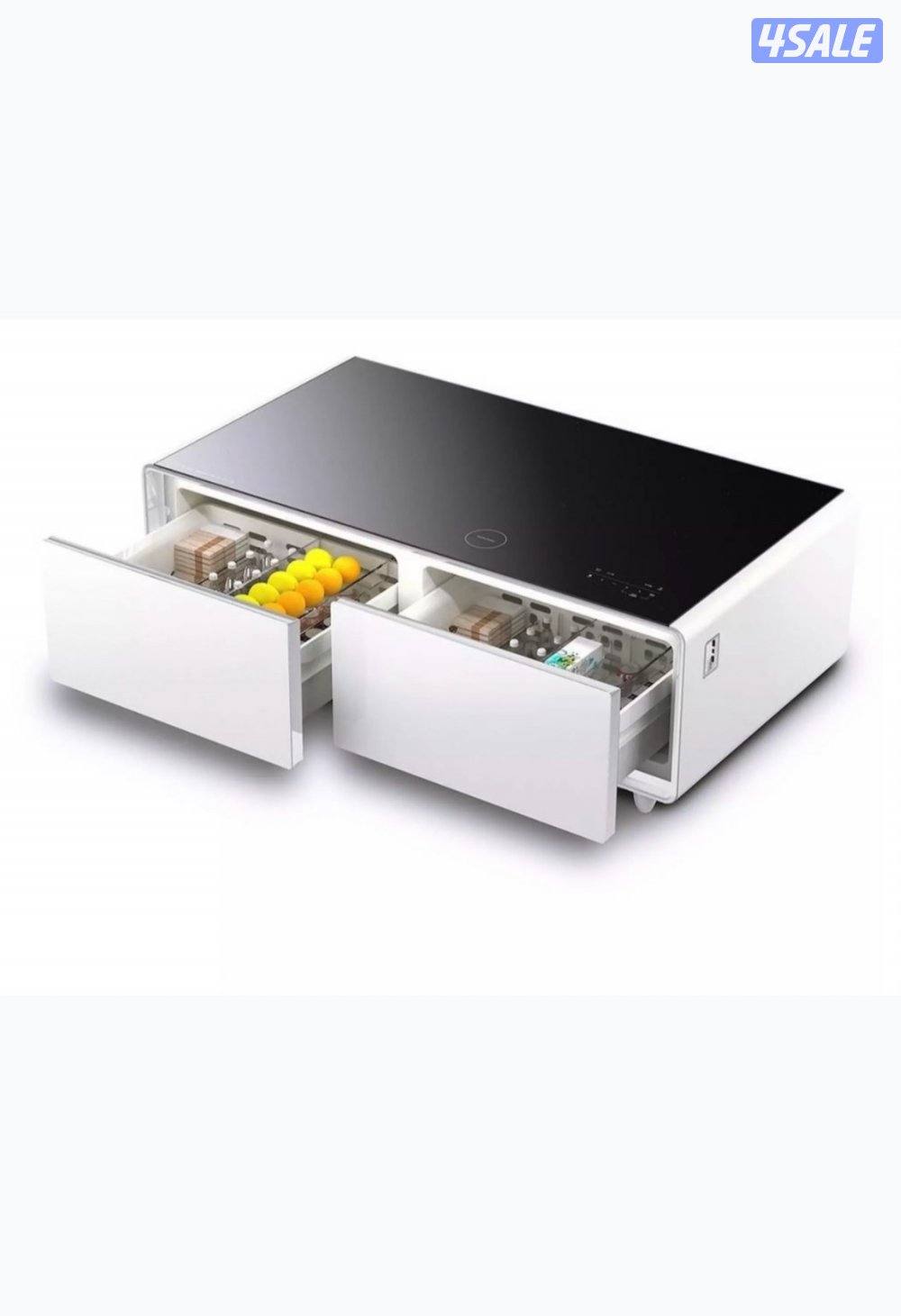 طاوله ذكيه ثلاجه بلوتوث  درجين ومكبر صوت وشاحن0