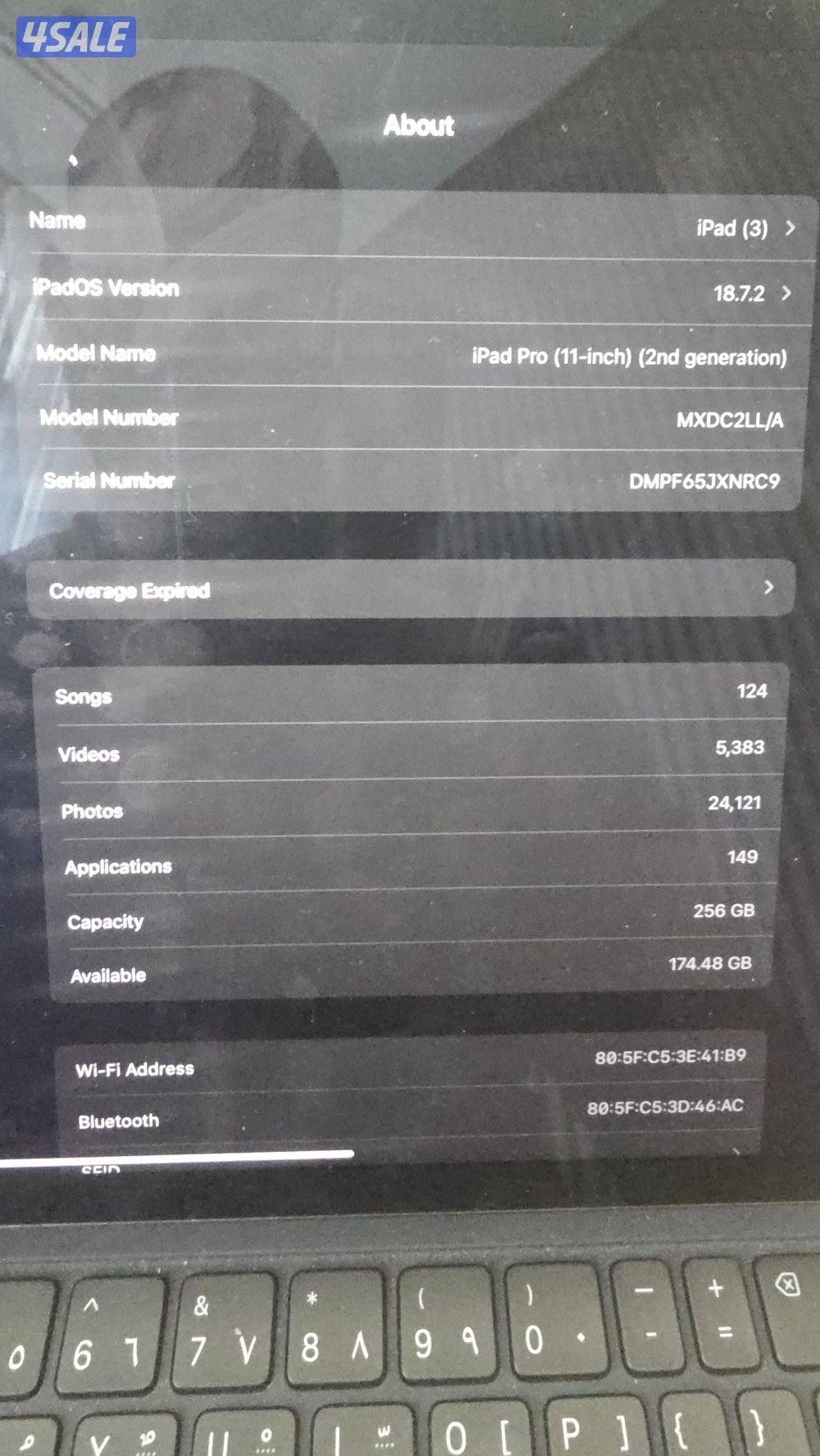 ايباد برو ١١ انش مع كيبورد ابل و قلم2