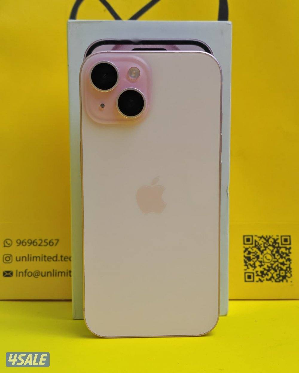 ايفون 15وردي 128 جيجا مستعمل كالجديدiPhone 15 128GB Pink Used Like New3