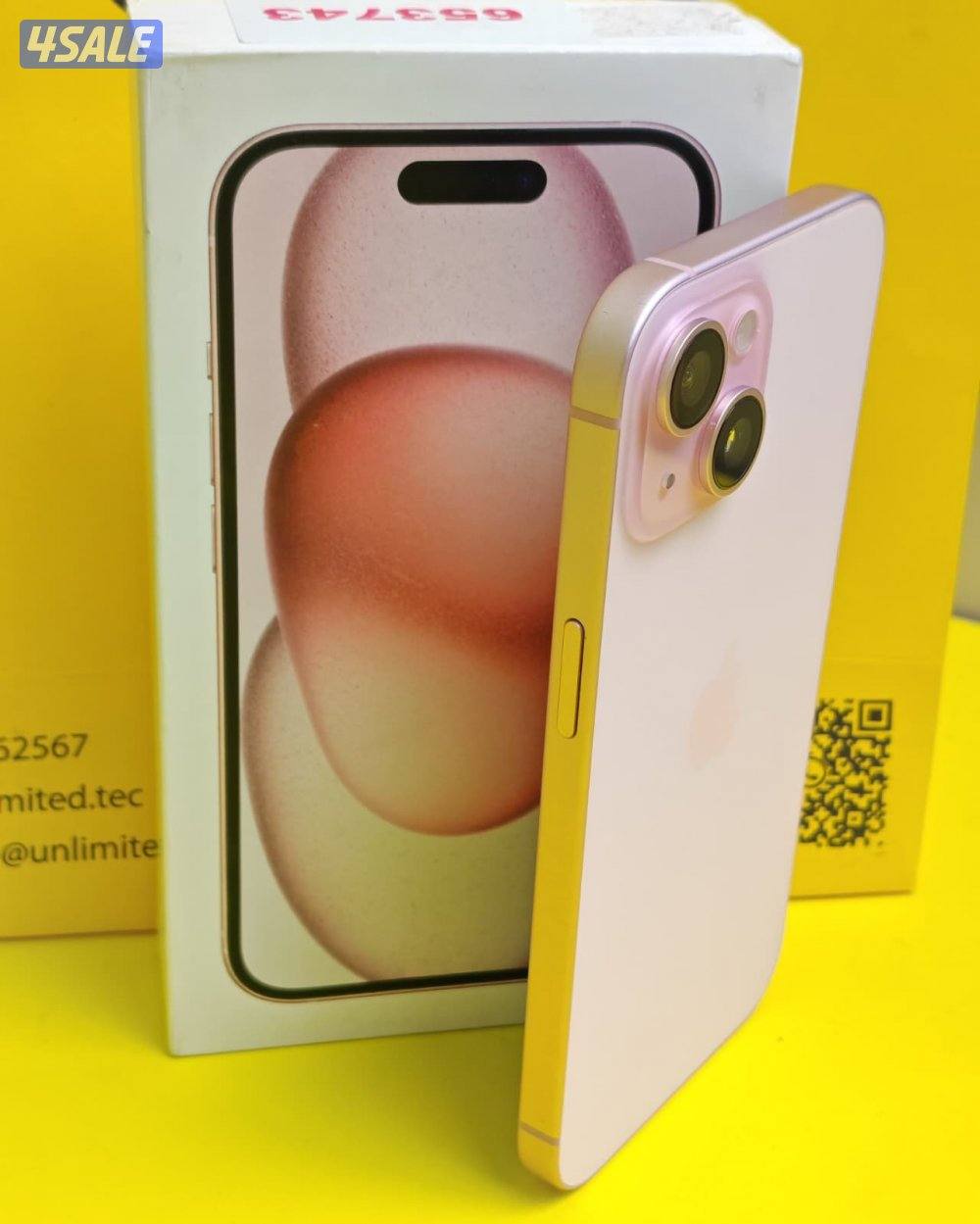 ايفون 15وردي 128 جيجا مستعمل كالجديدiPhone 15 128GB Pink Used Like New6