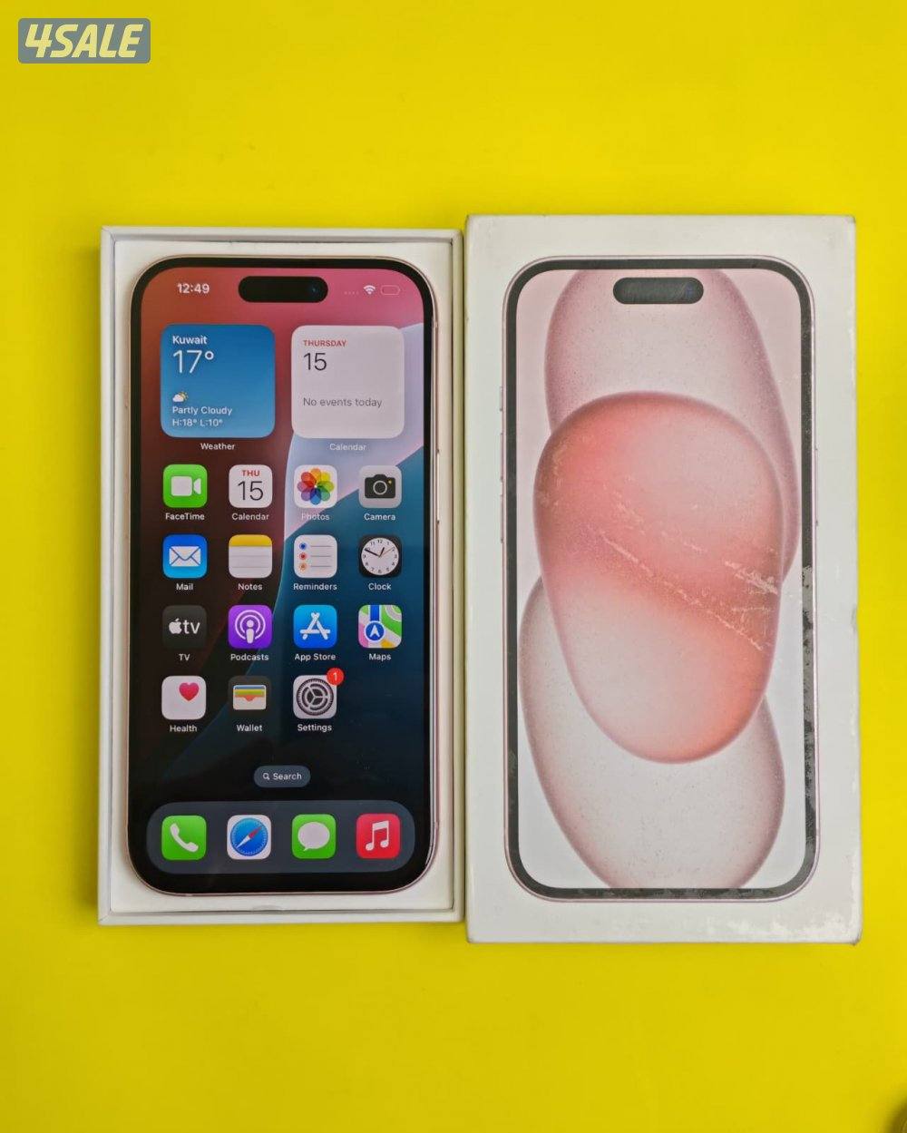ايفون 15وردي 128 جيجا مستعمل كالجديدiPhone 15 128GB Pink Used Like New7