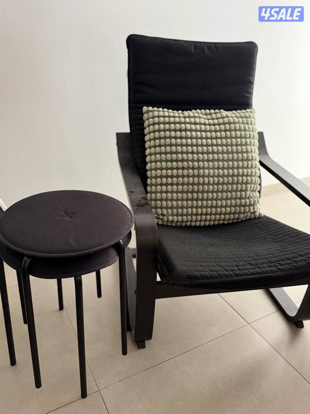 POANG IKEA bouncing armchair black/brown frame0