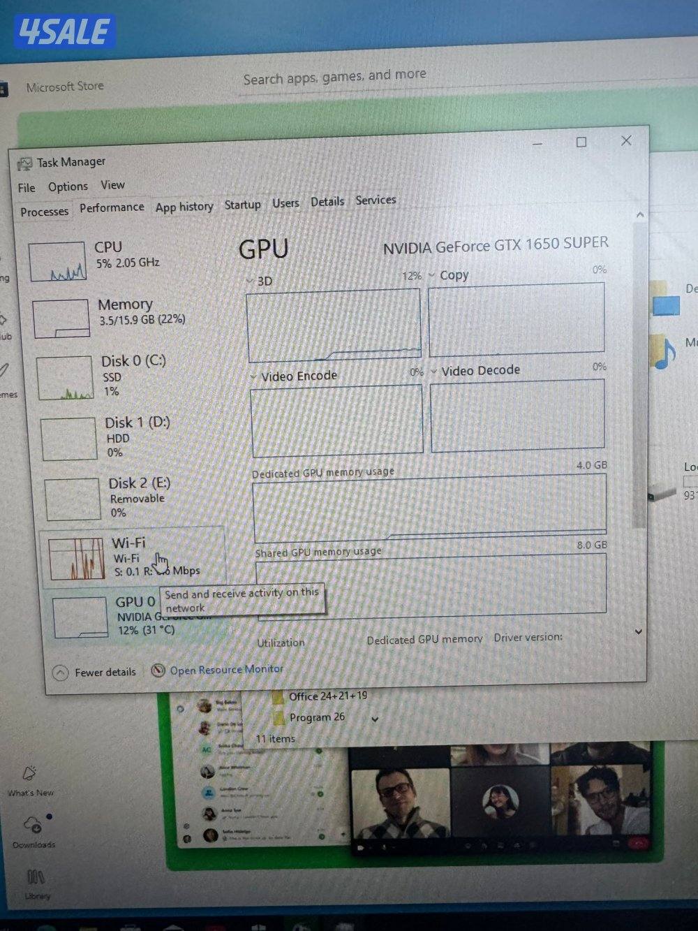 Gameing Pc i5 9Th Generation 
Ram 16GB 
Storage 1TB 
SSD 240GB 
Nvdia3