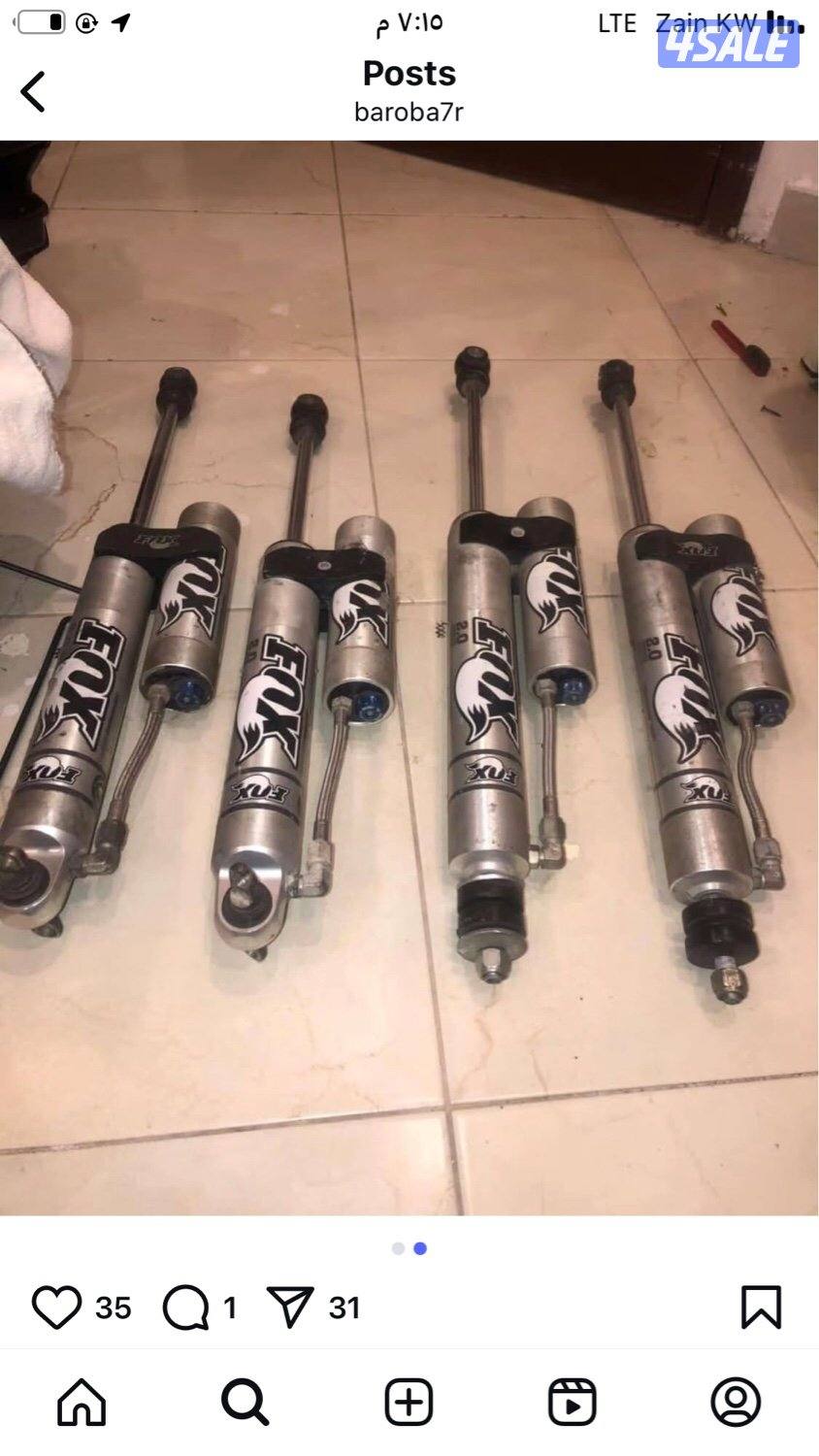 للبيع معاونات فوكس 2.0  جيب رانقلر  أستعمال موسم  جاهز للتركيب0