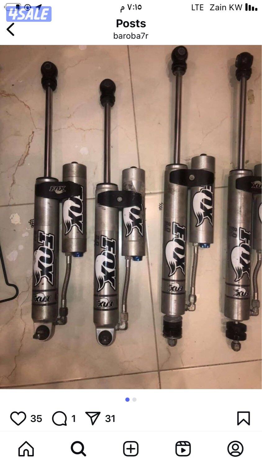 للبيع معاونات فوكس 2.0  جيب رانقلر  أستعمال موسم  جاهز للتركيب1