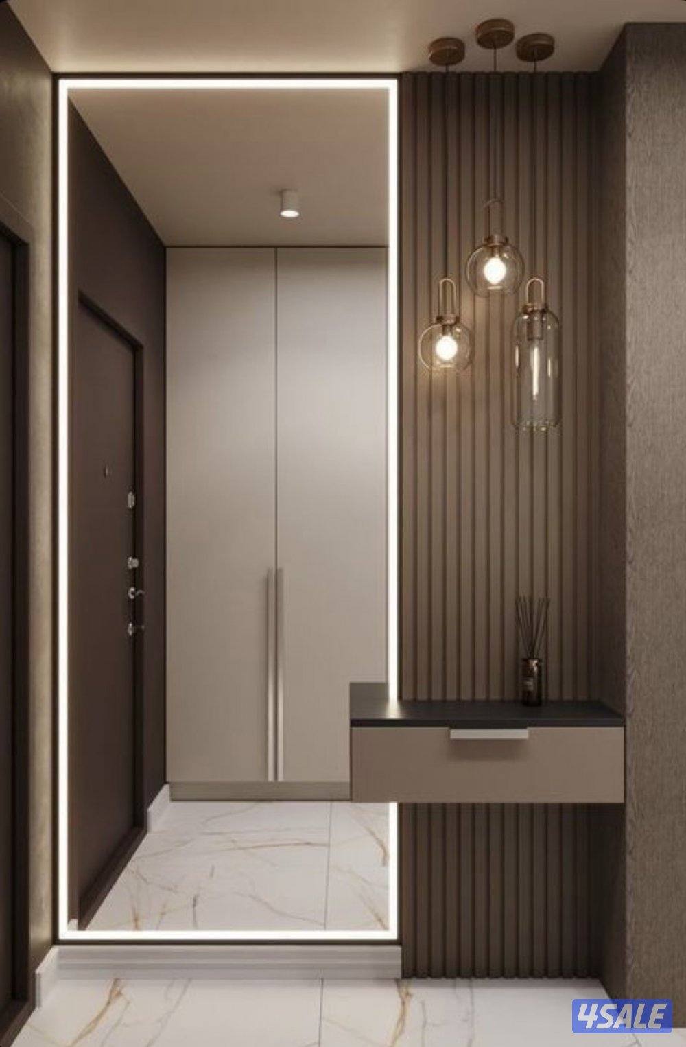 تصميم وجارات وصالات استقبال وتركيب مرايا مع الخشب باجود الاعمال2