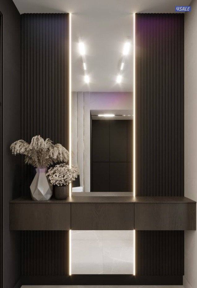 تصميم وجارات وصالات استقبال وتركيب مرايا مع الخشب باجود الاعمال10