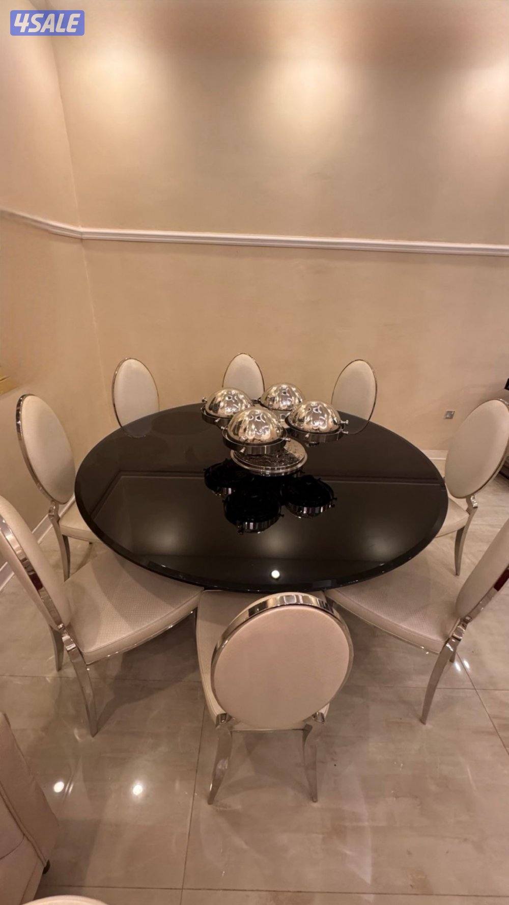 طاولة طعام فاخره قطر ١٨٠ سم ٨ كراسي0