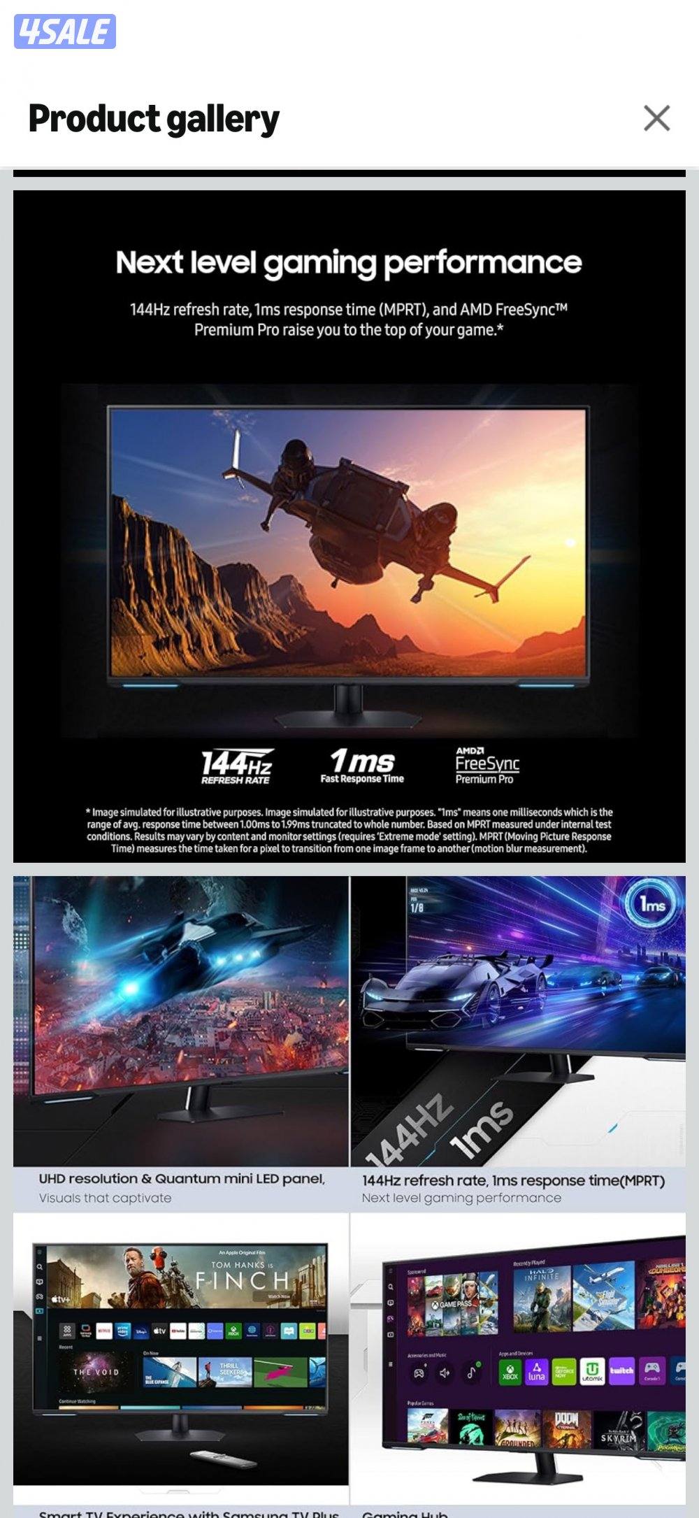 شاشة العاب سامسونج أوديسي 43 بوصه نيوكلد 144 هرتز7