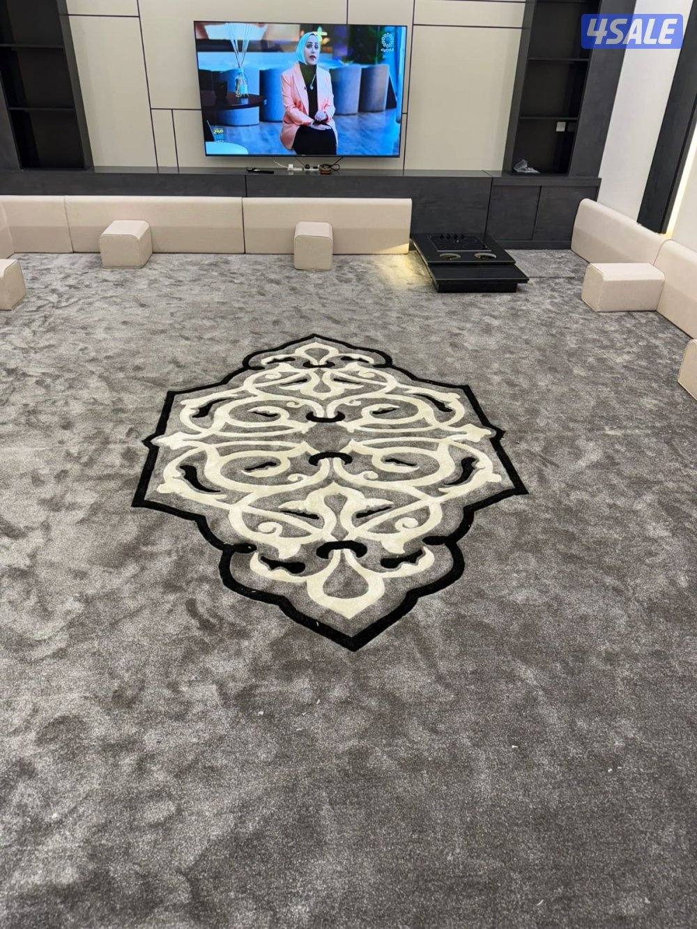 سجاد مساعد بغلي وسعودي نقشات حفر يدوي حسب الطلب باركيه بلاستيك ثيل صن1