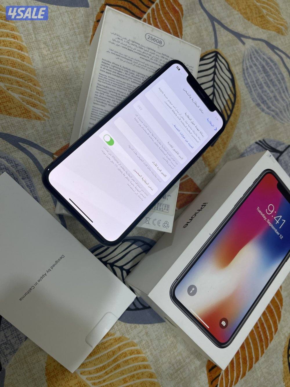 ايفون ابل الاصلي اكس X اسود 256 قيقا نظيف مو مفتوح ولا مصلح شرط كل شي4
