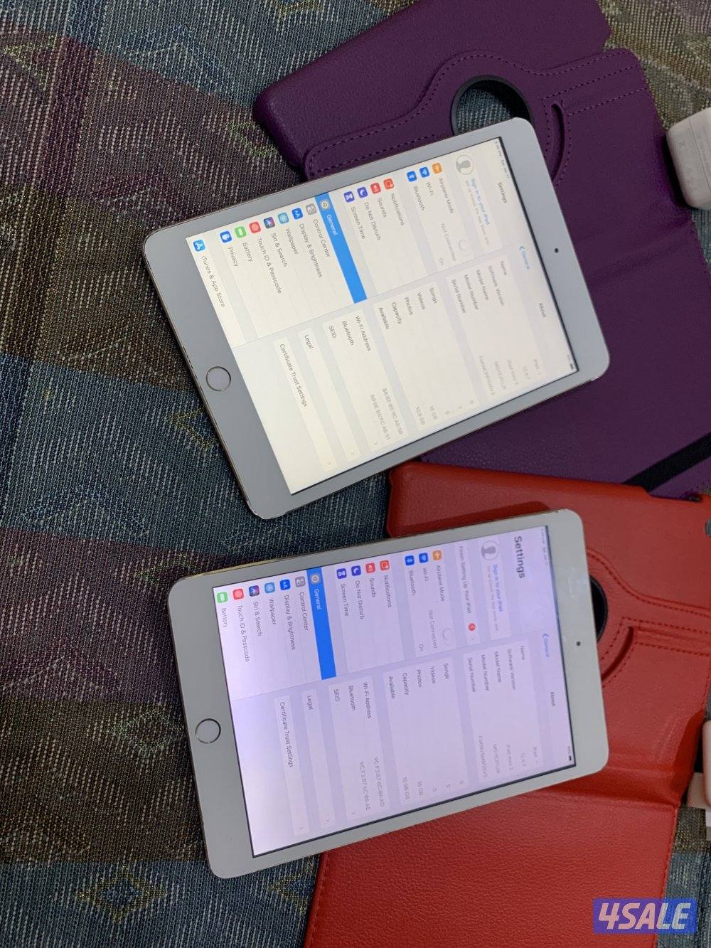 ايبادين ميني 3 الاصلي 16 قيقا عدد 2 شغالين تمام ما فيهم شي مع الاغراض3