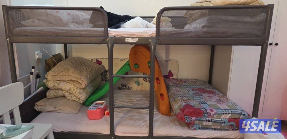 سرير اطفال طابقين من ايكيا جديد مع فرش ايكيا0