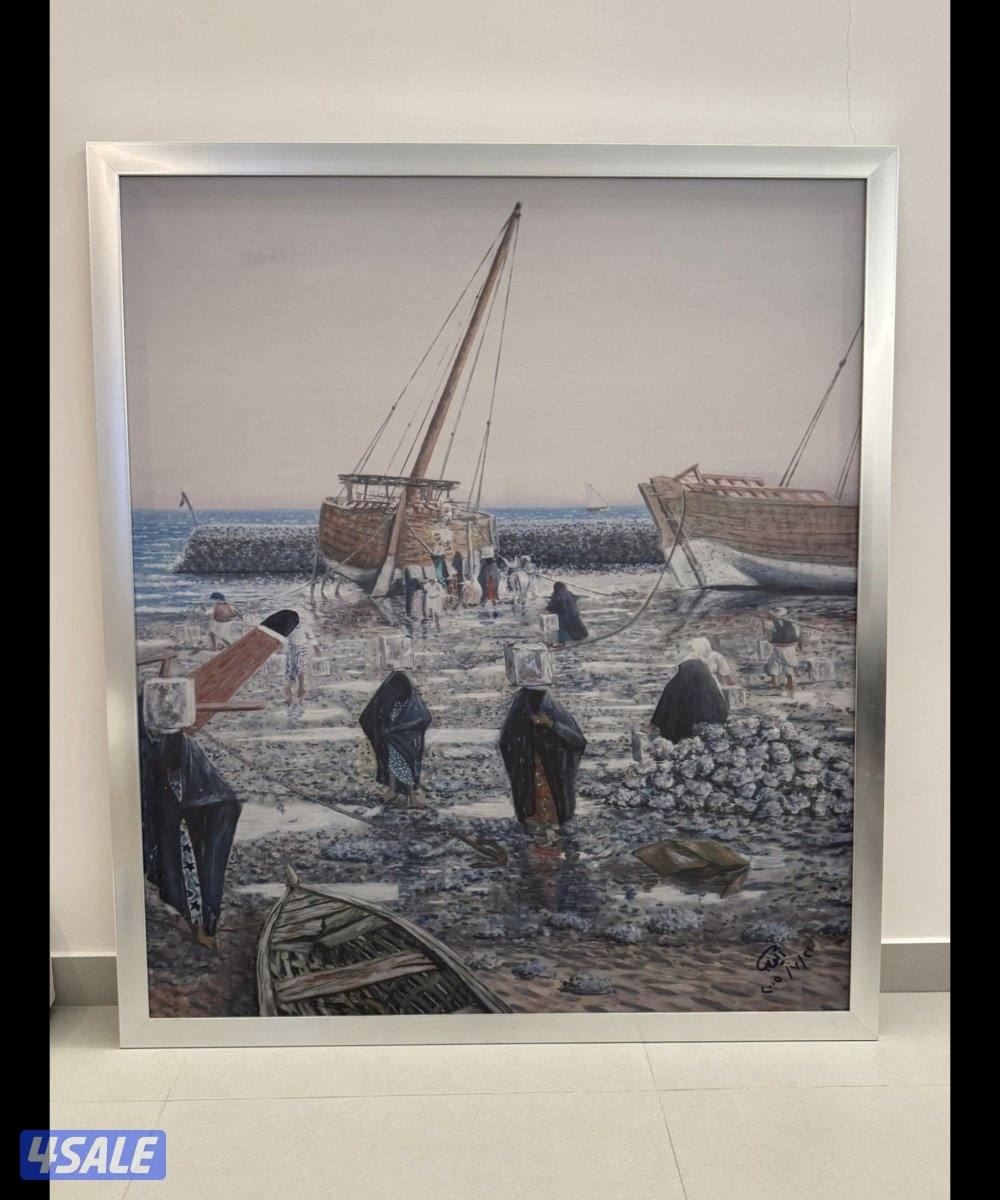 للبيع حوض سمك مع اسماك + نافوره + لوحه فنيه قديمه للفنان ايوب حسين2