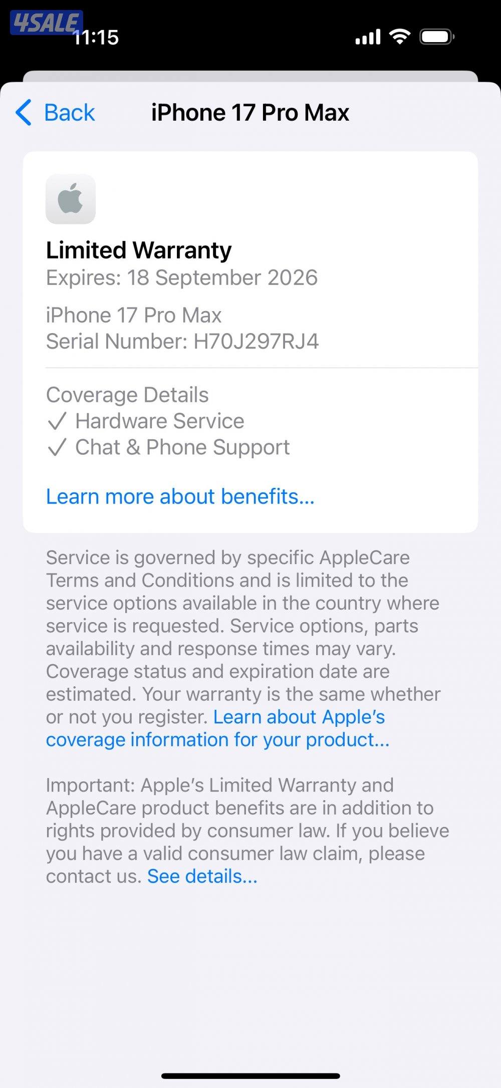 iPhone 17 Pro Max 512GB Orange Used.9