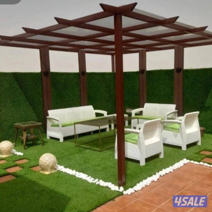 تنسيق حدائق وزارع الثيل الطبيعي وتركيب الثيل الصناعي2