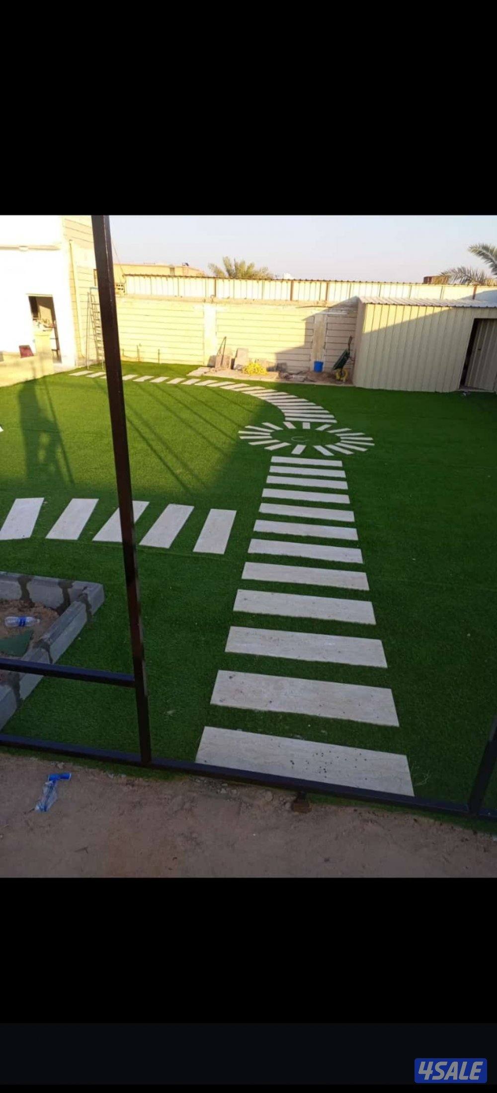 تنسيق حدائق وزارع الثيل الطبيعي وتركيب الثيل الصناعي4