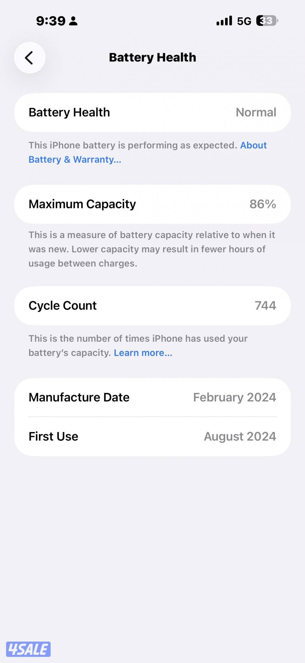 Iphone 15 pro max  used 256 gb0