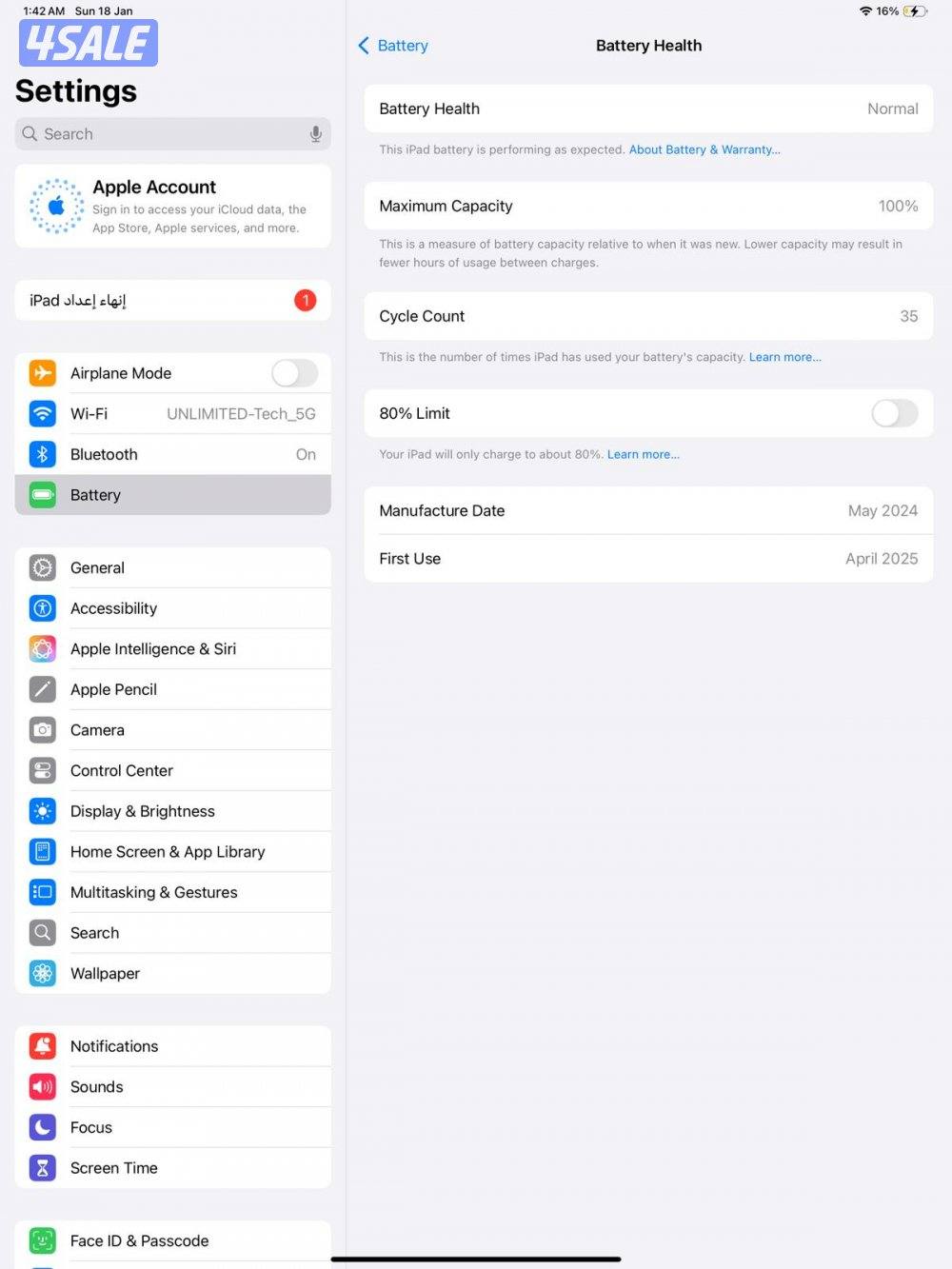ايباد برو M4 512GB أسود Apple iPad Pro M4 512GB Space Black8