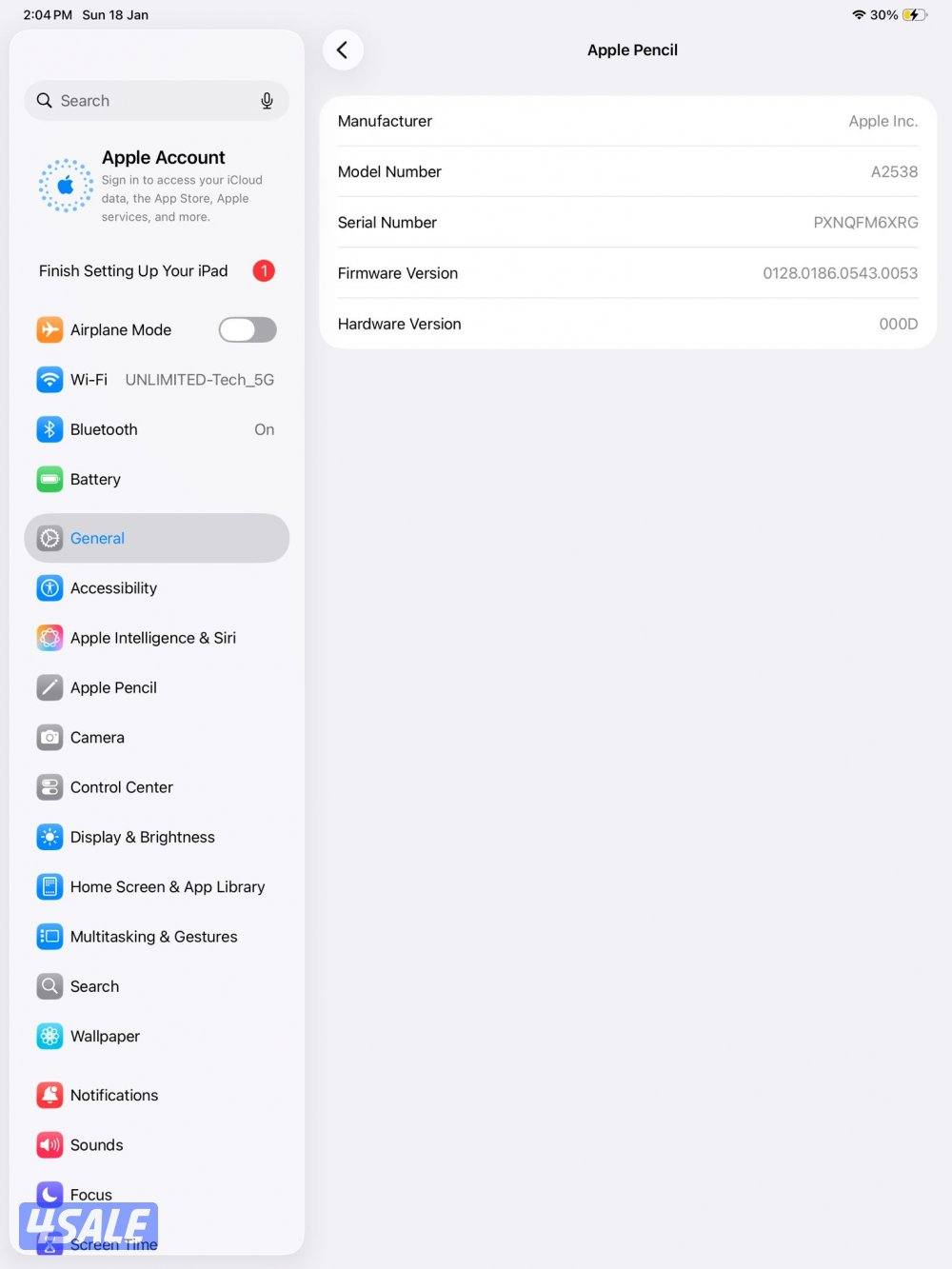 قلم أبل بنسل برو مستعمل كالجديد Apple Pencil Pro Used Like New6