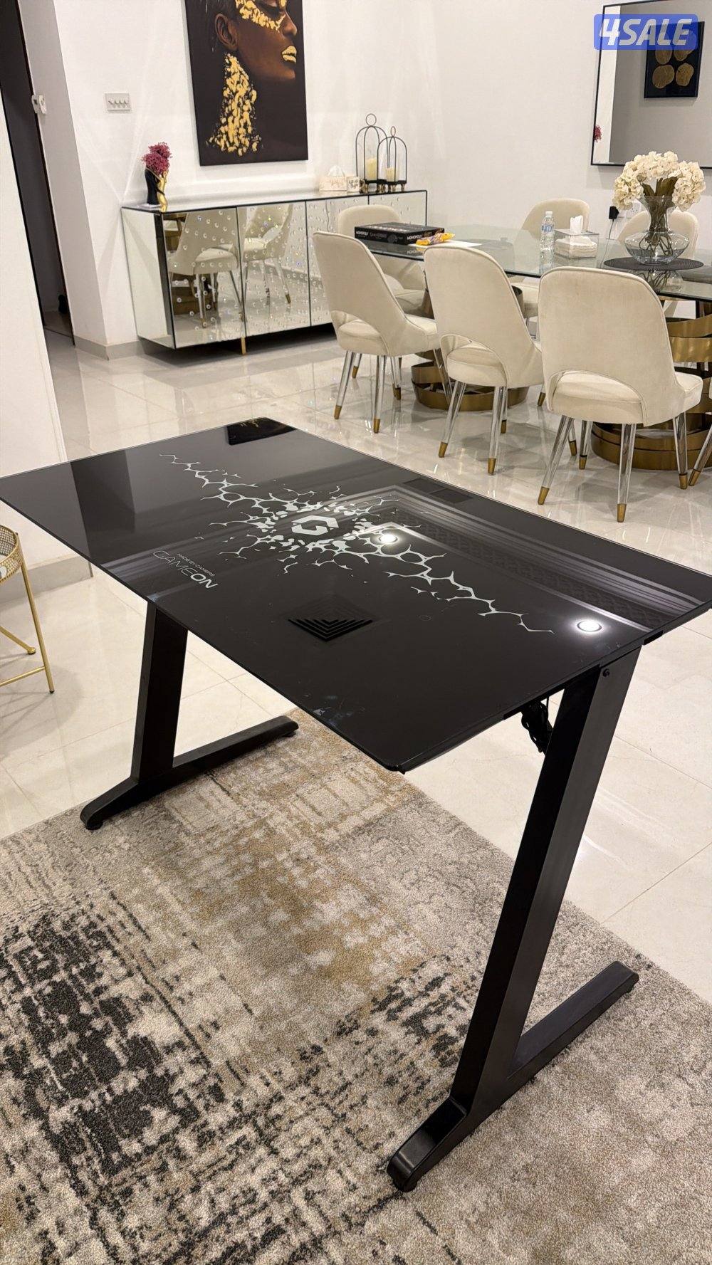 GameOn RGB glass gaming Desk - Excellent Condition1