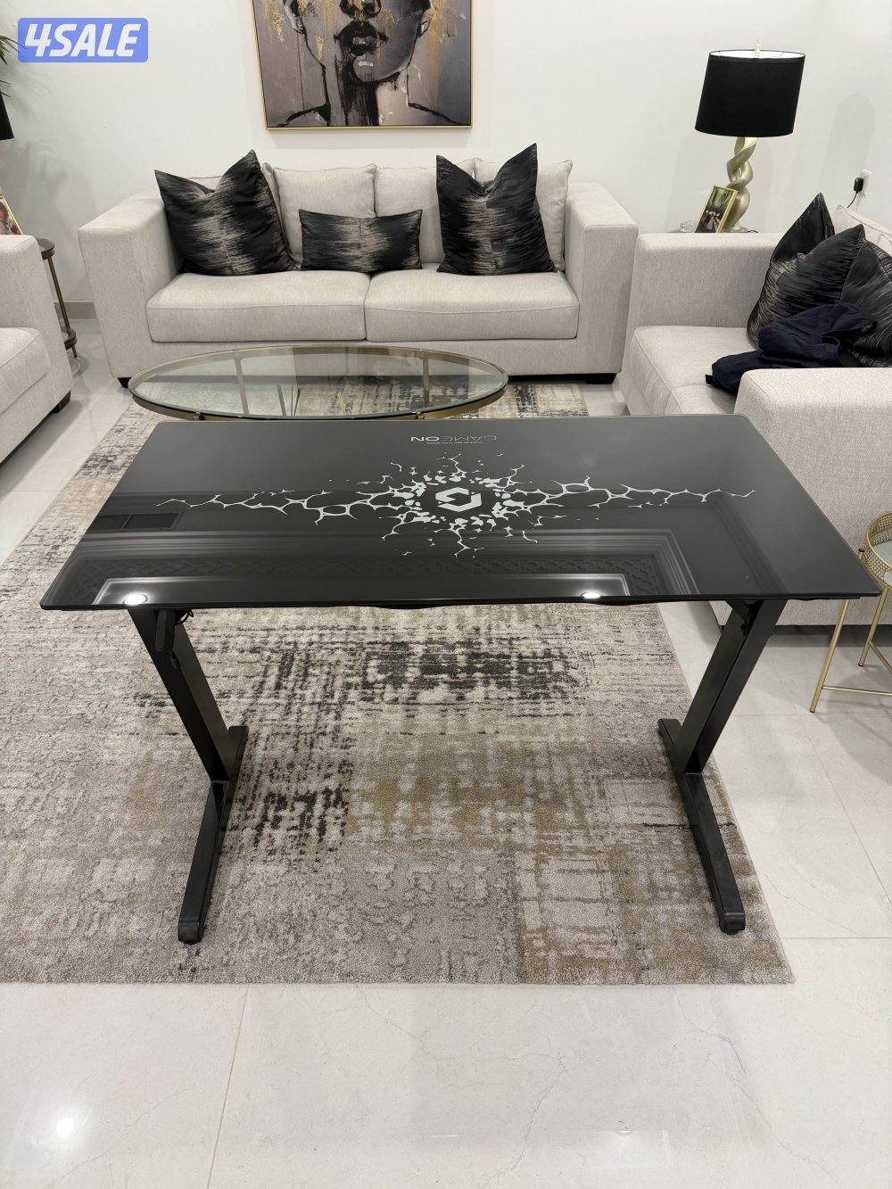 GameOn RGB glass gaming Desk - Excellent Condition2