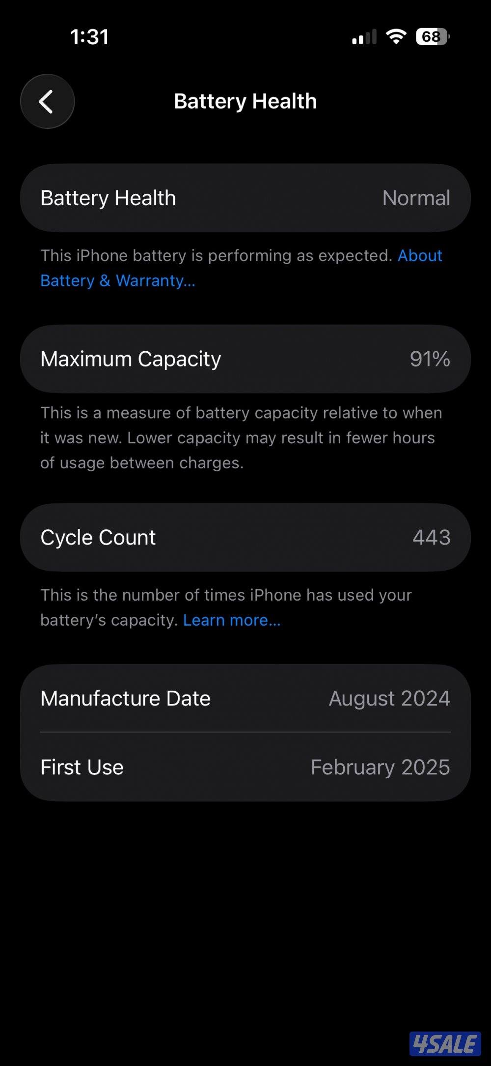 ايفون 15 برو 1 تيرا مبدل ساشه و بطاريه اصليين قابلين للتوافض7