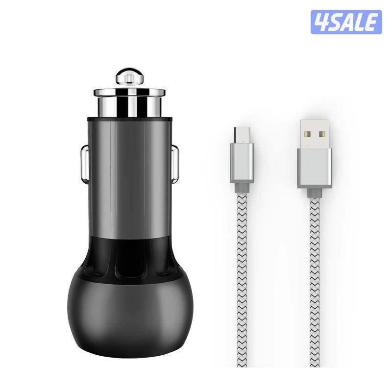 Ldnio Lamp Ring Coil شاحن سيارة ذكي - USB QC3.0 / 36W / Micro USB / رمادي1