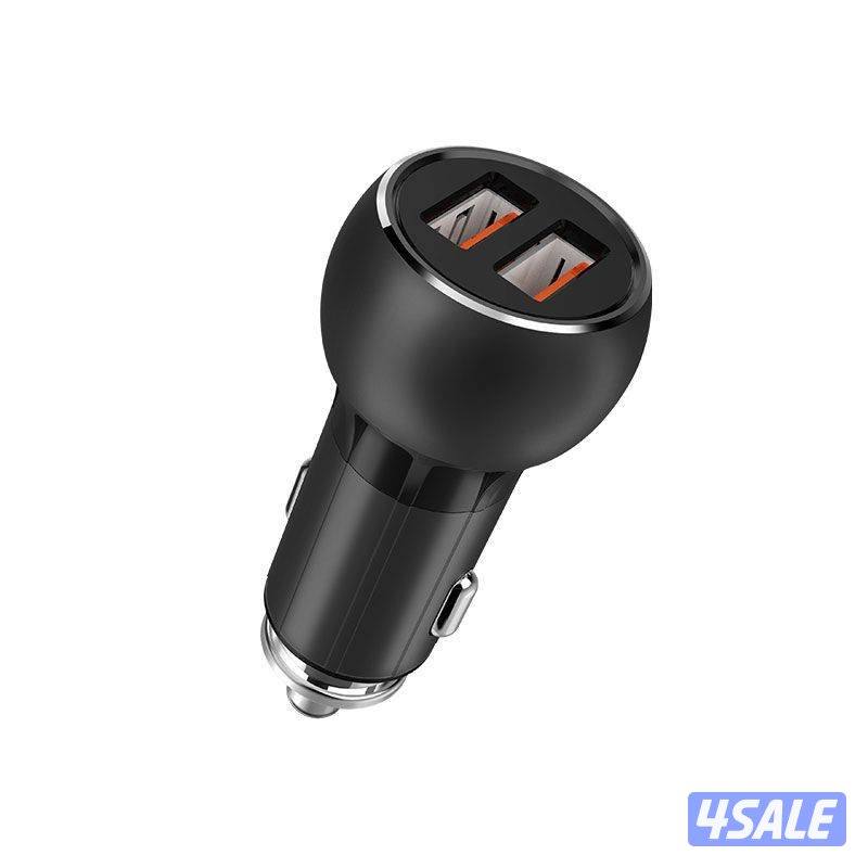 Ldnio Lamp Ring Coil شاحن سيارة ذكي - USB QC3.0 / 36W / Micro USB / رمادي3