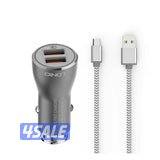 شاحن سيارة Ldnio Qualcomm 3.0 سريع - USB ميكرو / رمادي فضي3