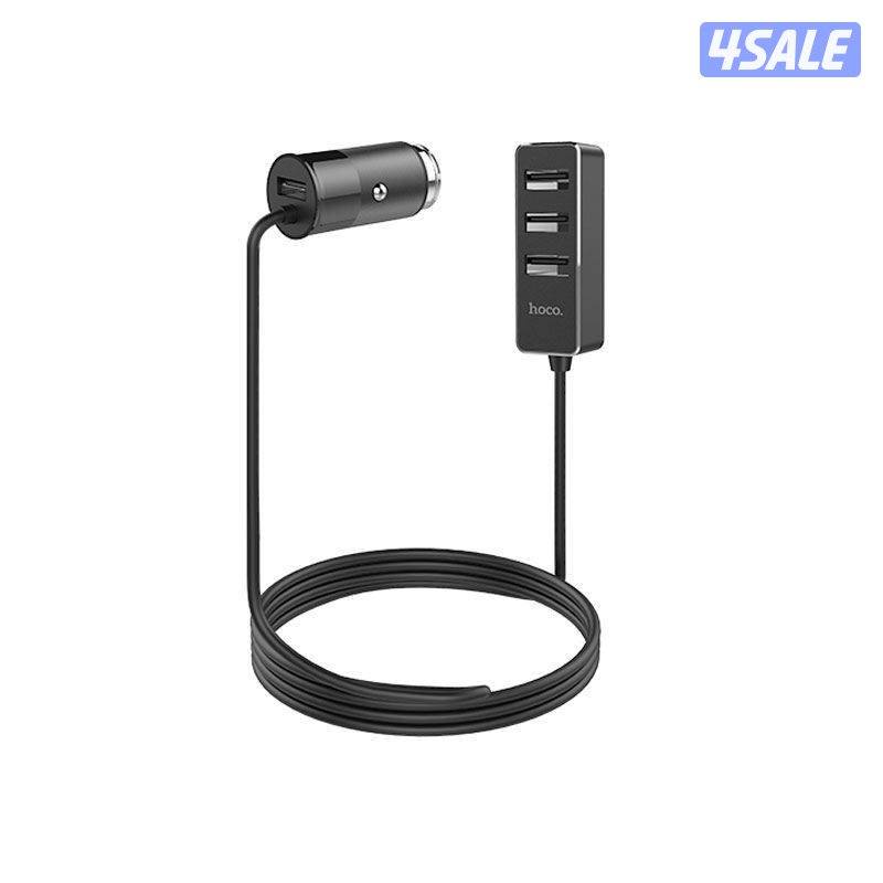 شاحن سيارة HOCO Z17B - 4x USB / 1.5m / أسود0