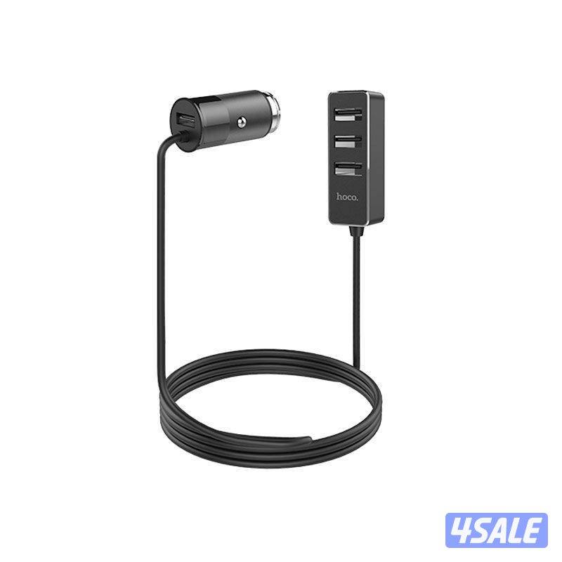 شاحن سيارة HOCO Z17B - 4x USB / 1.5m / أسود3