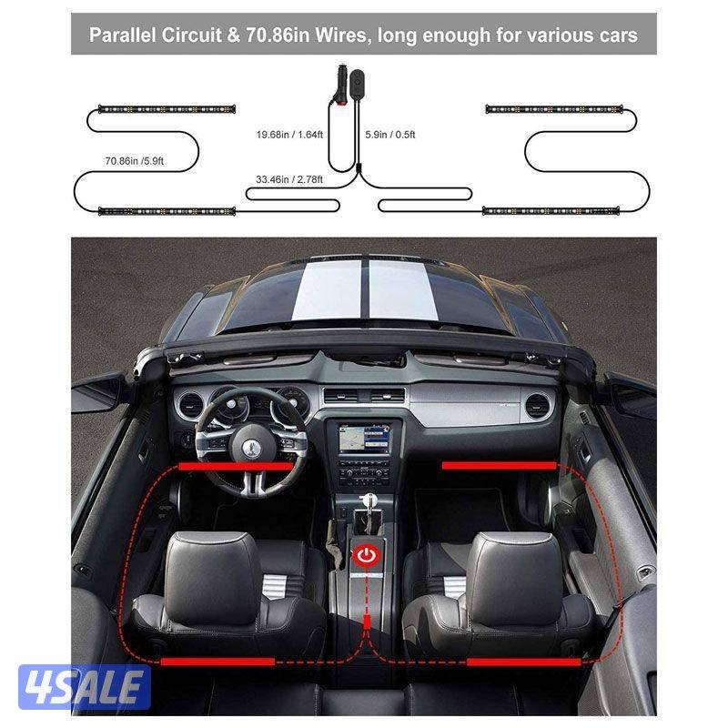 شريط إضاءة LED للسيارة داخلي - LED / متعدد الألوان DIY2