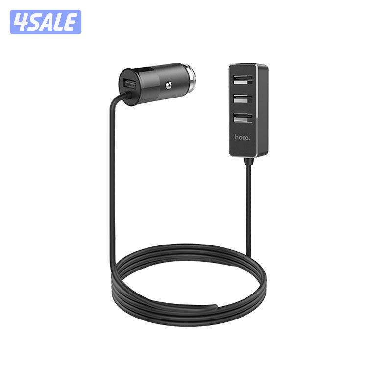 شاحن سيارة HOCO Z17B - 4x USB / 1.5m / أسود0