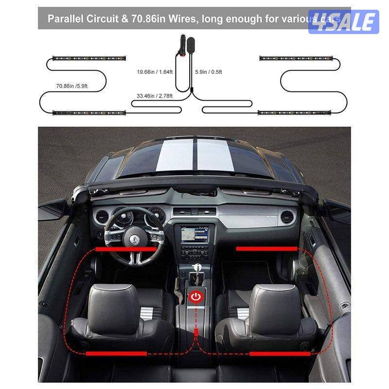 شريط إضاءة LED للسيارة داخلي - LED / متعدد الألوان DIY2