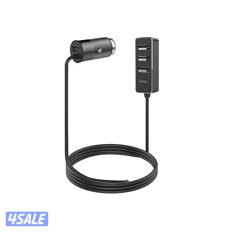 شاحن سيارة HOCO Z17B - 4x USB / 1.5m / أسود0