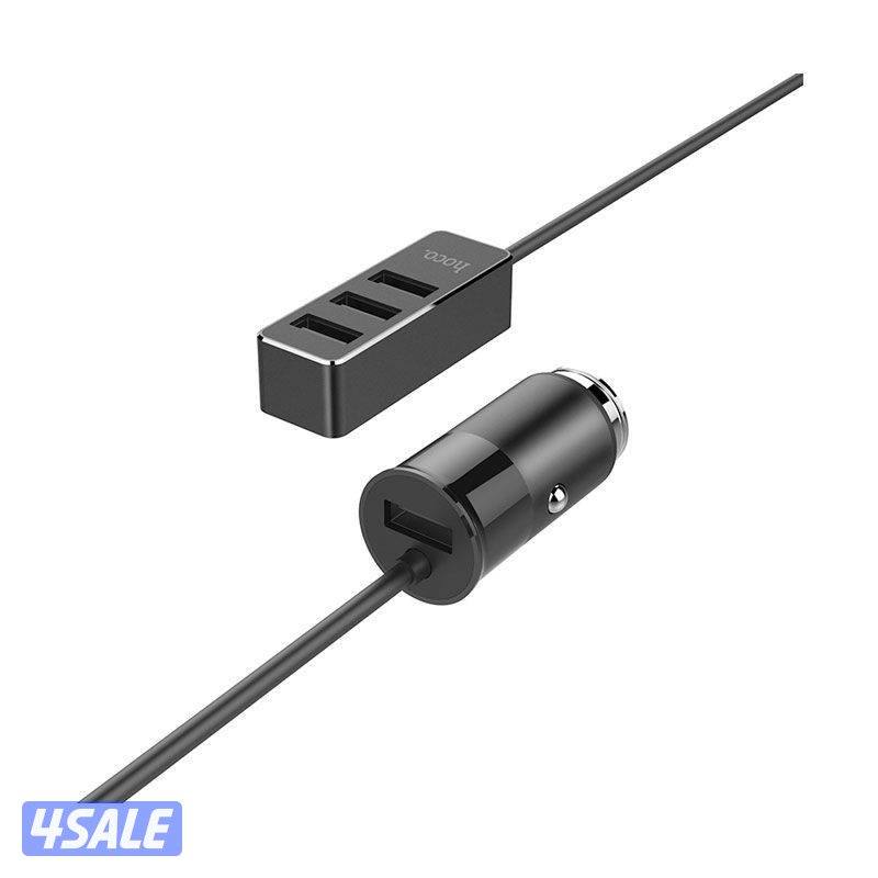 شاحن سيارة HOCO Z17B - 4x USB / 1.5m / أسود1