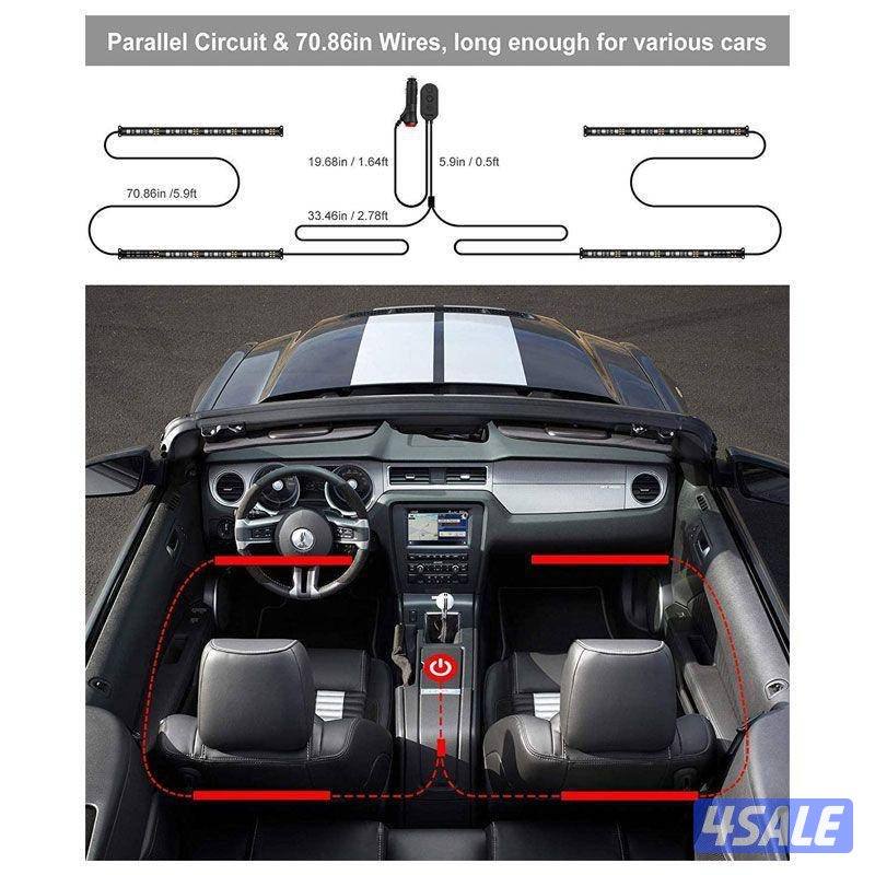 شريط إضاءة LED للسيارة داخلي - LED / متعدد الألوان DIY2