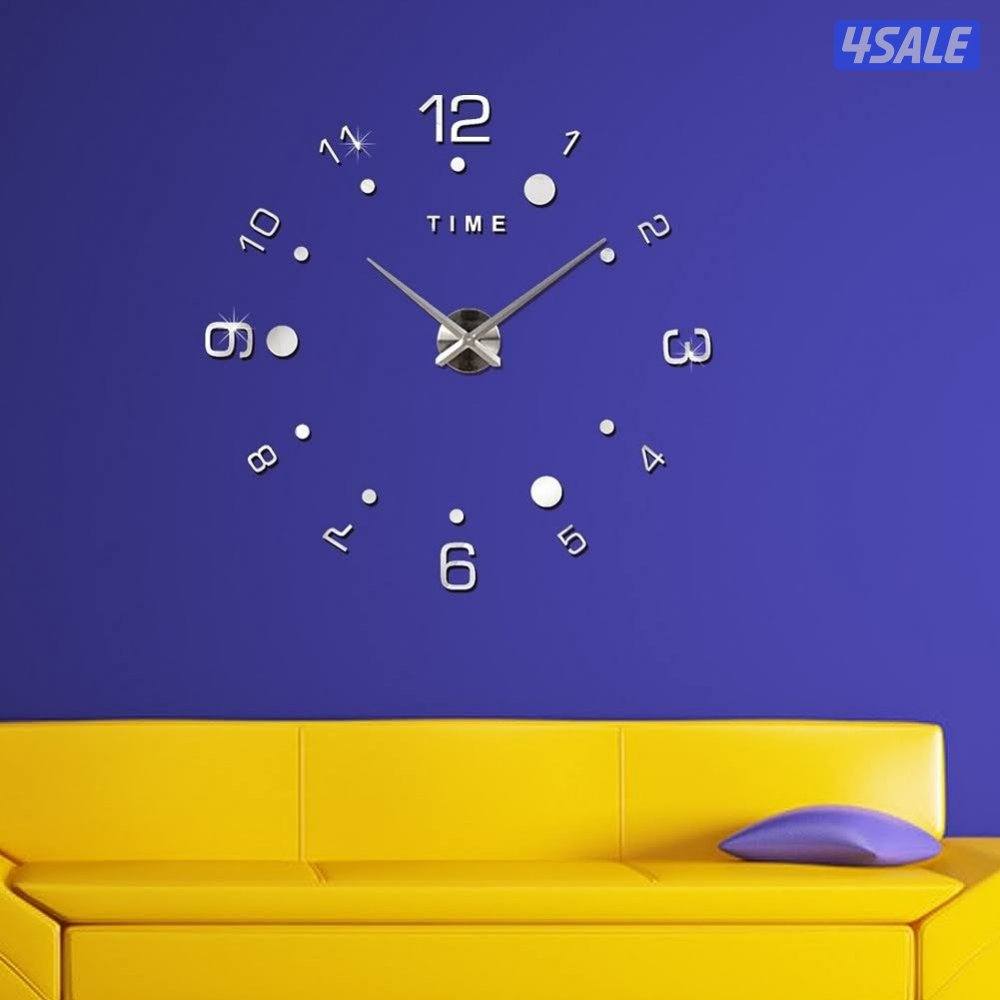 ساعات حائط ثري دي ميكس الوان متوفره باللون الاسود+الفضي والاسود+ذهبي8