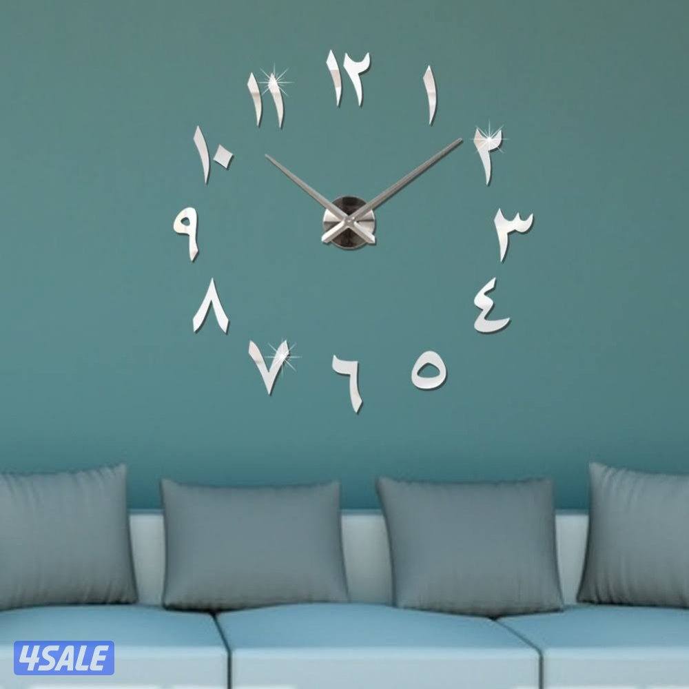 ساعات حائط ثري دي ميكس الوان متوفره باللون الاسود+الفضي والاسود+ذهبي12