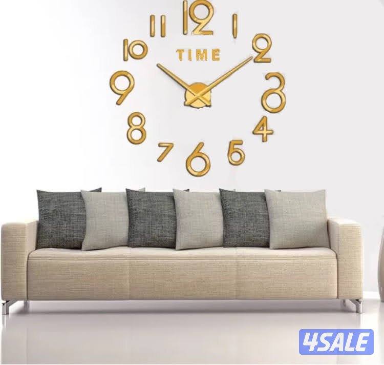 ساعات حائط ثري دي ميكس الوان متوفره باللون الاسود+الفضي والاسود+ذهبي13