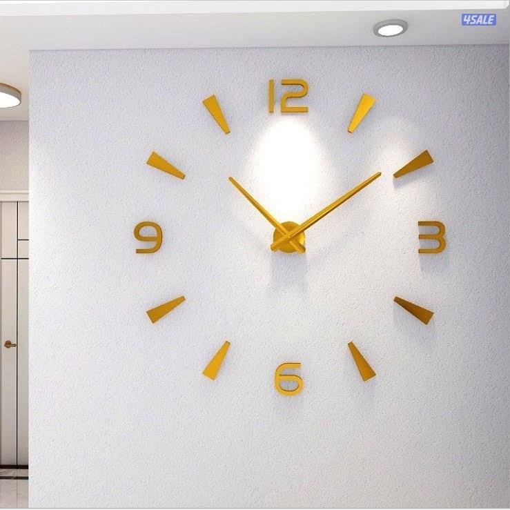 ساعات حائط ثري دي ميكس الوان متوفره باللون الاسود+الفضي والاسود+ذهبي14