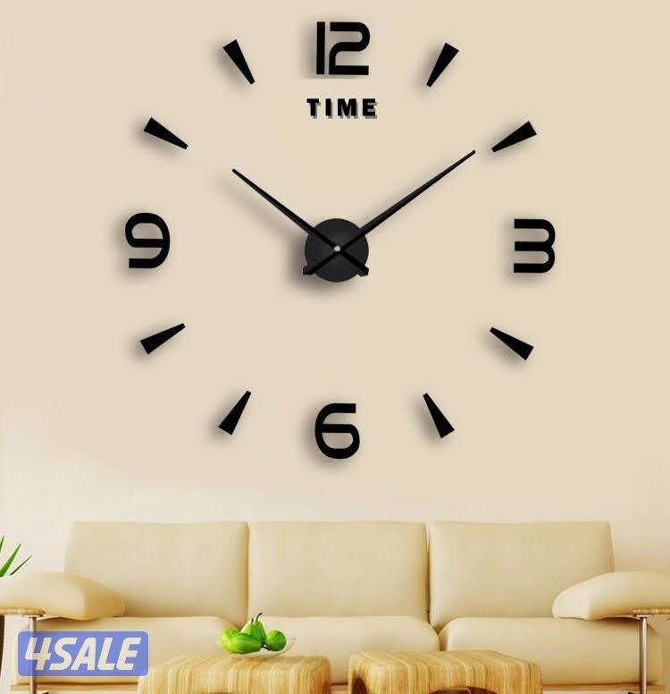 ساعات حائط ثري دي ميكس الوان متوفره باللون الاسود+الفضي والاسود+ذهبي15