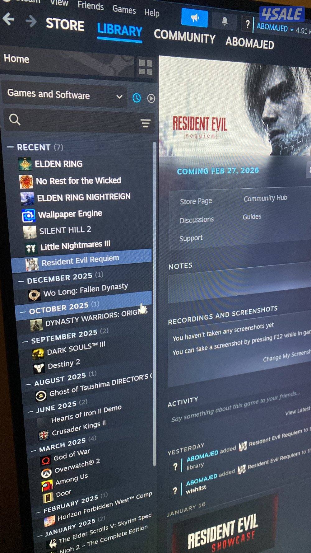 حساب ستيم العاب جديده وقديمه مع دي ال سي0