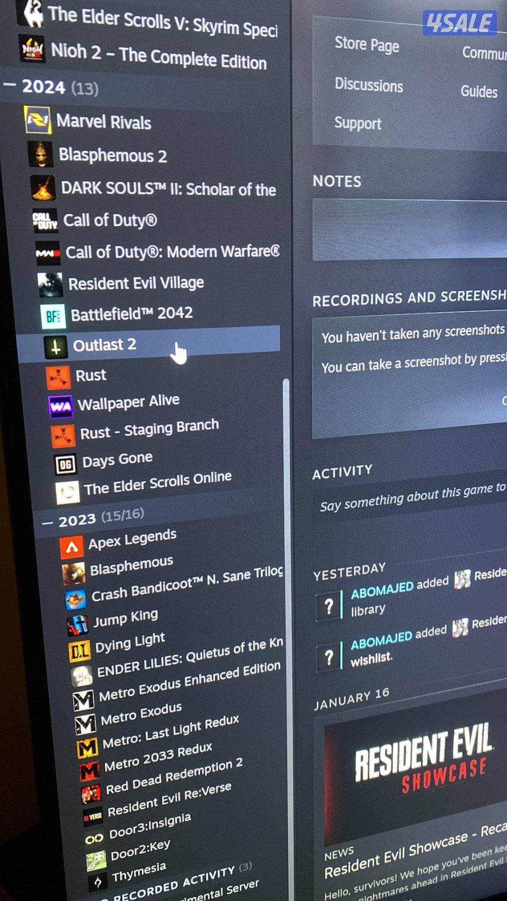 حساب ستيم العاب جديده وقديمه مع دي ال سي1