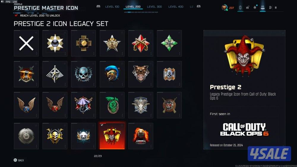 حساب بلاك اوبس 7 لفل ماستر 237 في الوان4